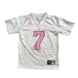 Adidas Notre Dame Fighting Irish Pink Youth L/14 Football Jersey #7 ND Big Ten